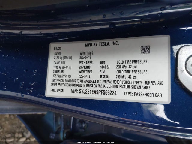 2023 TESLA MODEL 3 5YJ3E1EA9PF566224 Photo 8