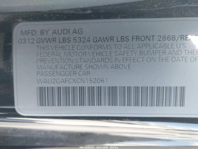 2012 AUDI A7 WAU2GAFCXCN152061 Photo 8