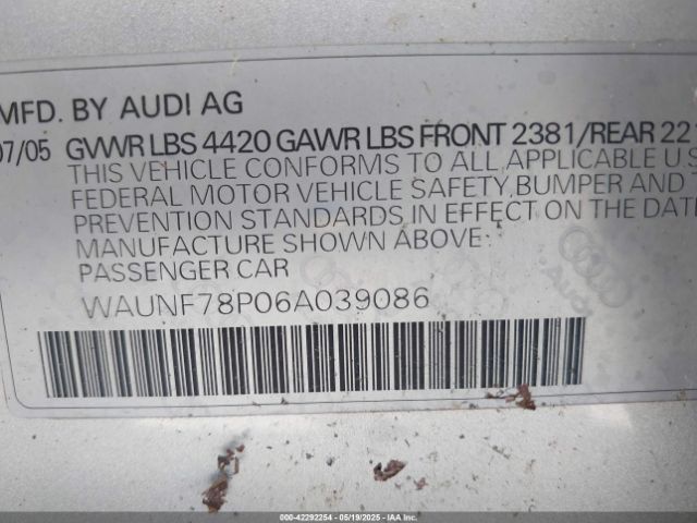 2006 AUDI A3 WAUNF78P06A039086 Photo 8