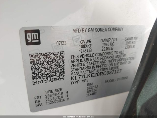 2024 CHEVROLET TRAX KL77LKE20RC087127 Photo 8
