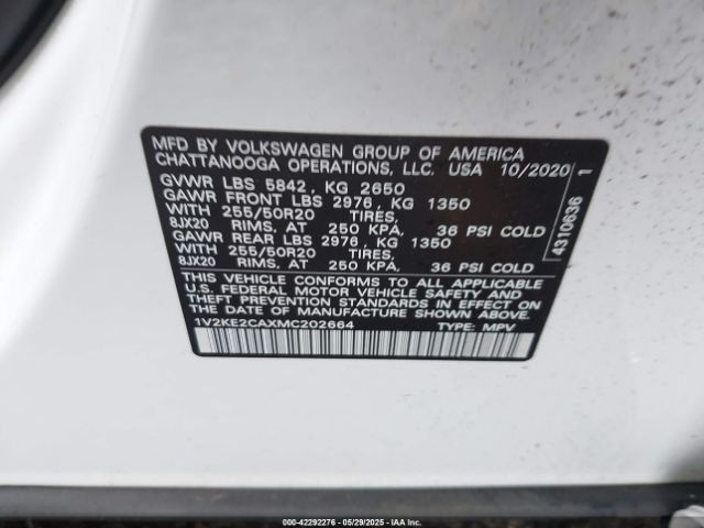 2021 VOLKSWAGEN ATLAS CROSS SPORT 1V2KE2CAXMC202664 Photo 8