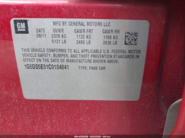 2012 CADILLAC CTS 1G6DS5E31C0104841 Photo 8