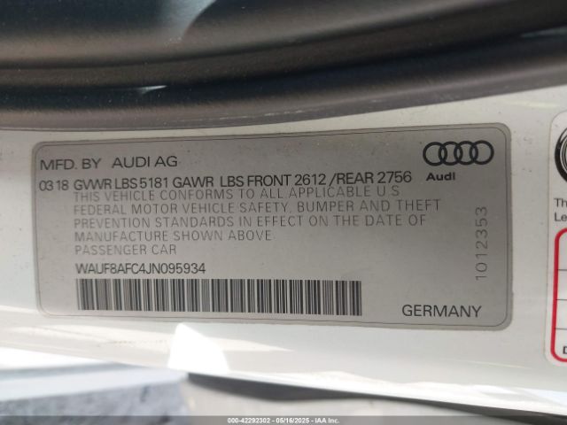 2018 AUDI A6 WAUF8AFC4JN095934 Photo 8