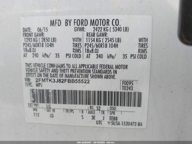2015 FORD EDGE 2FMTK3J82FBB55522 Photo 8