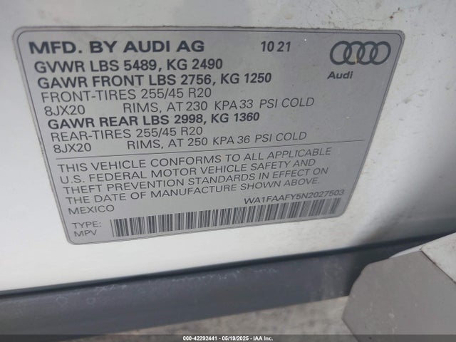 2022 AUDI Q5 WA1FAAFY5N2027503 Photo 8