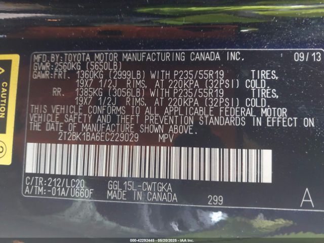 2T2BK1BA6EC229029 Lexus RX 350
