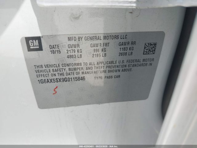 2016 CADILLAC CTS 1G6AX5SX9G0115846 Photo 8