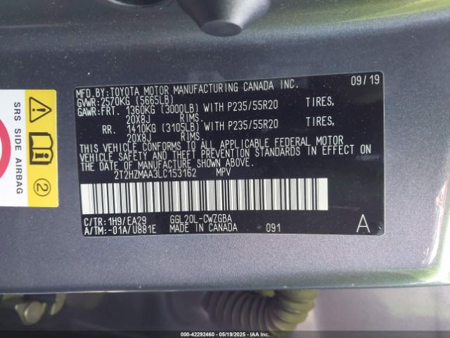 2T2HZMAA3LC153162 Lexus RX 350