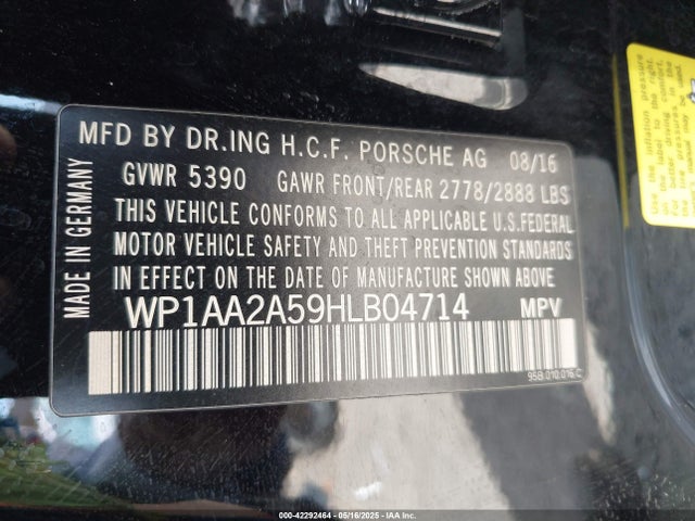Porsche Macan 2017 WP1AA2A59HLB04714 Image 9