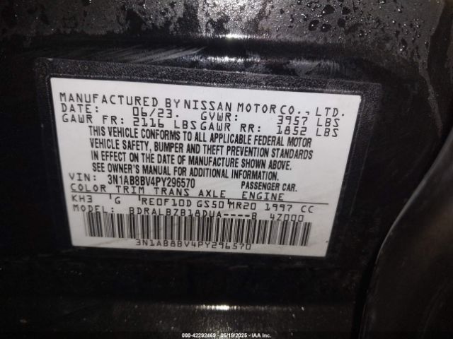 3N1AB8BV4PY296570 Nissan Sentra S Xtronic Cvt