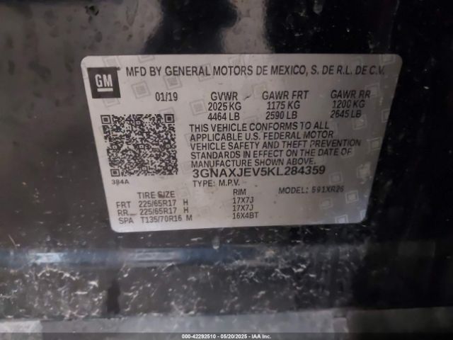 2019 CHEVROLET EQUINOX 3GNAXJEV5KL284359 Photo 8