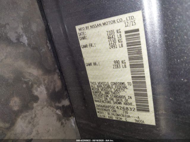 1N4AA6AP5GC426832 Nissan Maxima 3.5 S