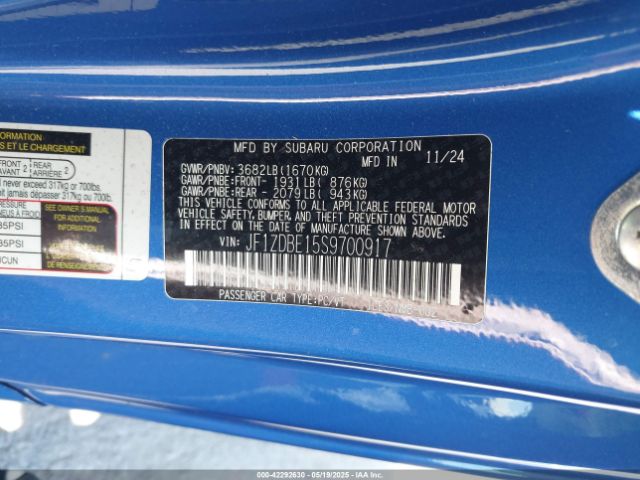 JF1ZDBE15S9700917 Subaru na