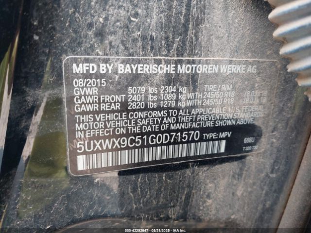 2016 BMW X3 5UXWX9C51G0D71570 Photo 8