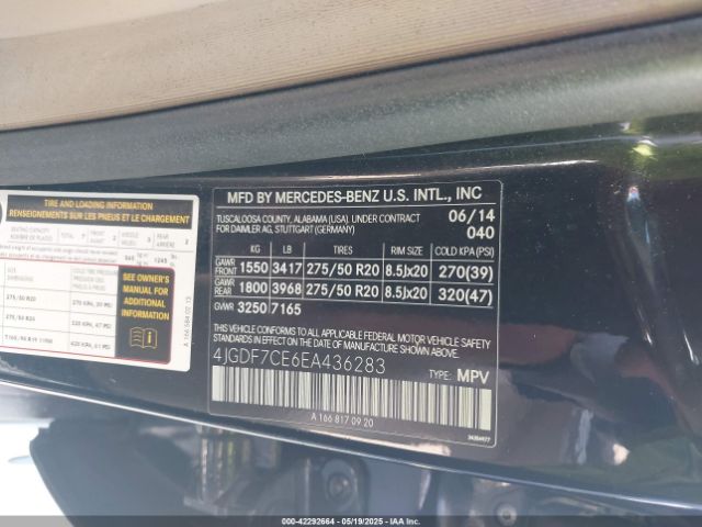 4JGDF7CE6EA436283 Mercedes-Benz Gl 450 4matic