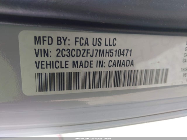 2C3CDZFJ7MH510471 Dodge Challenger