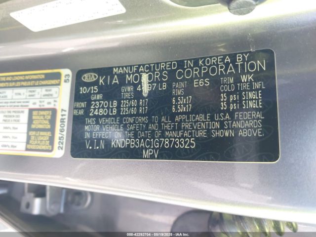 KNDPB3AC1G7873325 KIA Sportage Lx