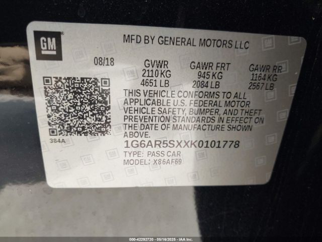 2019 CADILLAC CTS 1G6AR5SXXK0101778 Photo 8