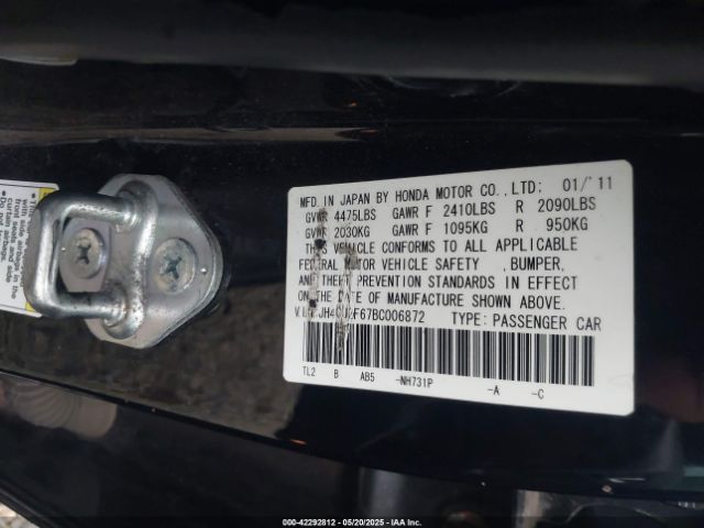 2011 ACURA TSX JH4CU2F67BC006872 Photo 8