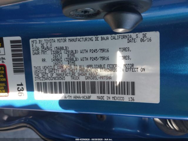 3TMCZ5AN3GM038565 Toyota Tacoma Sr5 V6