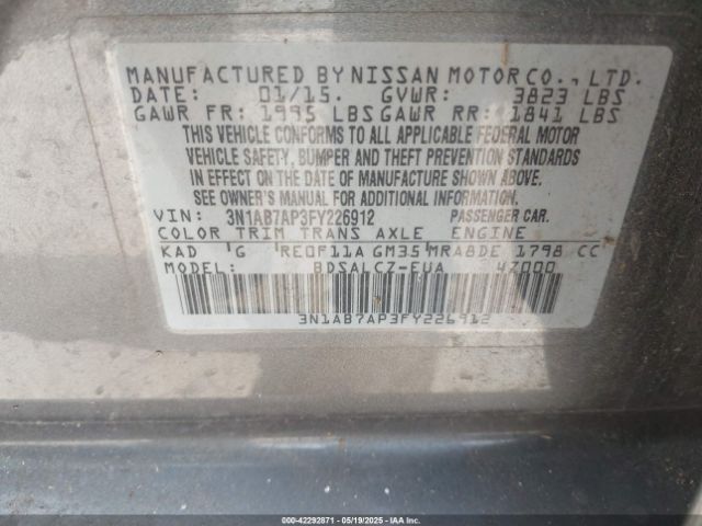 3N1AB7AP3FY226912 Nissan SENTRA S