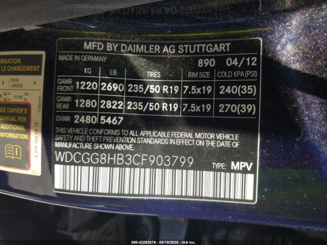 2012 MERCEDES-BENZ GLK 350 WDCGG8HB3CF903799 Photo 8