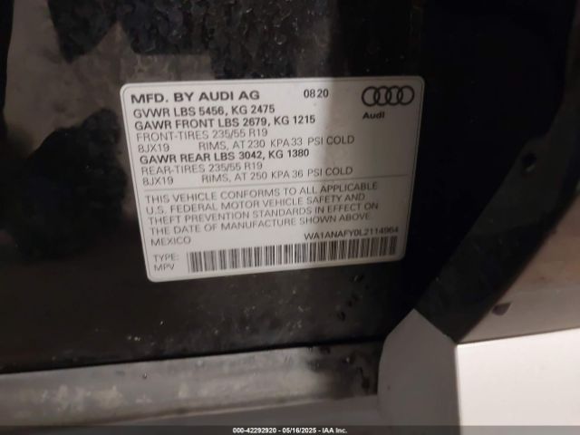 2020 AUDI Q5 WA1ANAFY0L2114964 Photo 8
