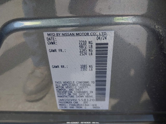 1N4CZ1CV4SC558120 Nissan 2025