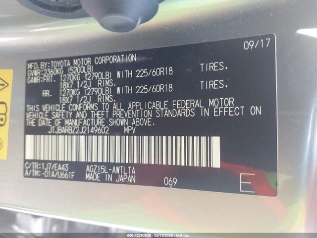 JTJBARBZ2J2149602 Lexus NX 300