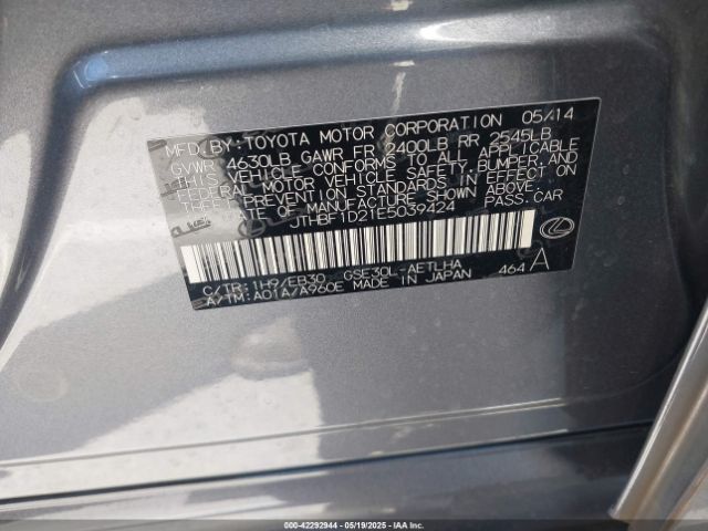 JTHBF1D21E5039424 Lexus IS 250
