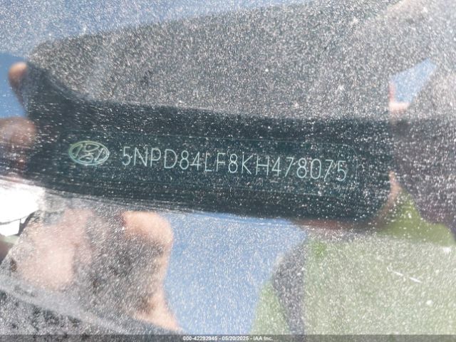 5NPD84LF8KH478075 Hyundai ELANTRA SEL