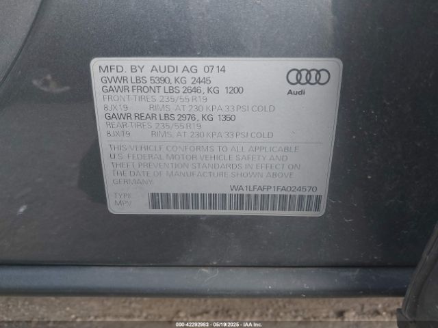 2015 AUDI Q5 WA1LFAFP1FA024570 Photo 8