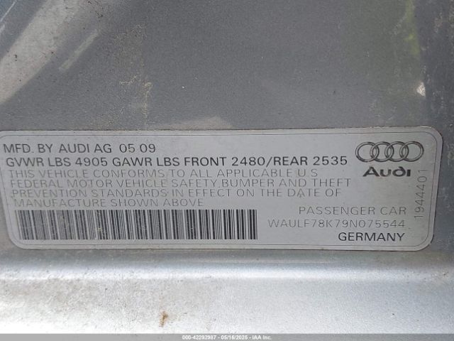 2009 AUDI A4 WAULF78K79N075544 Photo 8