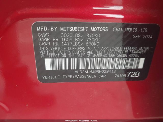 2024 MITSUBISHI MIRAGE ML32AUHJ9RH029413 Photo 8