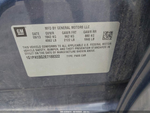 1G1PA5SG2E7188322 Chevrolet Cruze Ls Auto