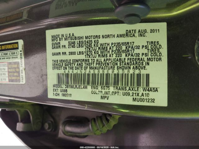 2011 MITSUBISHI ENDEAVOR 4A4JN2AS8BE035823 Photo 8