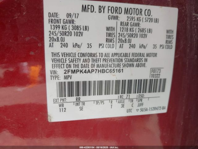 2017 FORD EDGE 2FMPK4AP7HBC65161 Photo 8