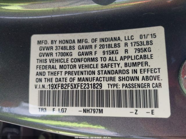 19XFB2F5XFE231829 Honda Civic Lx