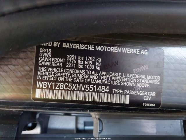 2017 BMW I3 WBY1Z8C5XHV551484 Photo 8
