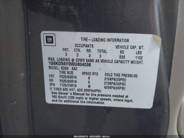 1998 CADILLAC DEVILLE 1G6KD54Y9WU804036 Photo 8
