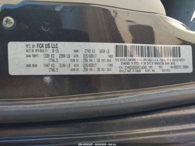 2C4RDGBG5GR116549 Dodge Grand Caravan Se