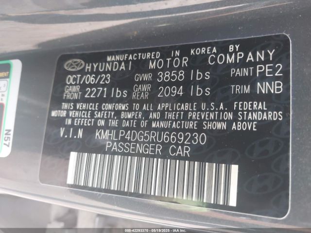 KMHLP4DG5RU669230 Hyundai Elantra Limited