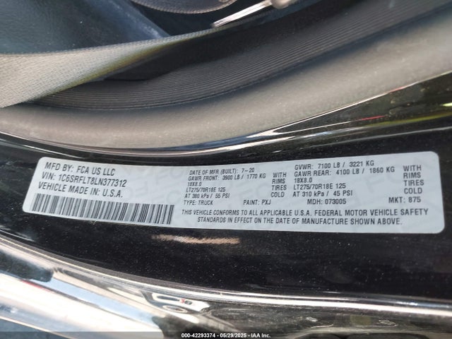 RAM 2020 2020 1C6SRFLT8LN377312 Image 9