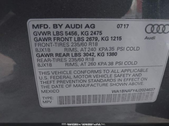 WA1BNAFY4J2024637 Audi Q5