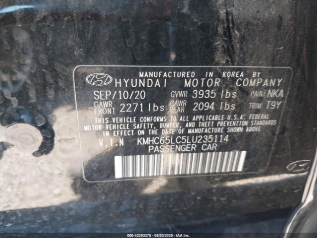 KMHC65LC5LU235114 Hyundai Ioniq Hybrid Blue