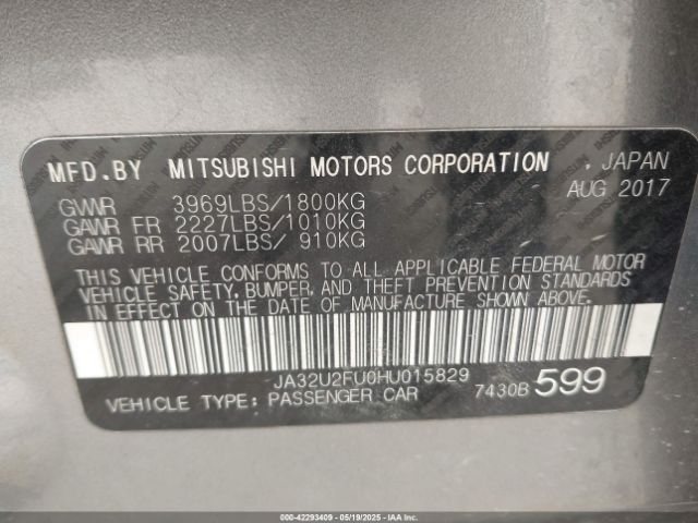 2017 MITSUBISHI LANCER JA32U2FU0HU015829 Photo 8