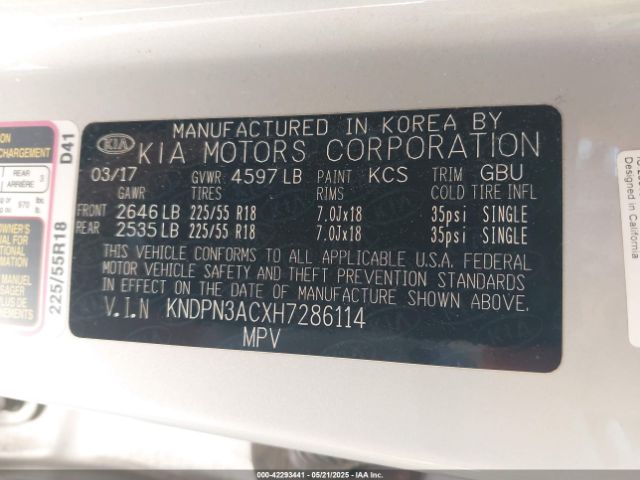 2017 KIA SPORTAGE KNDPN3ACXH7286114 Photo 8