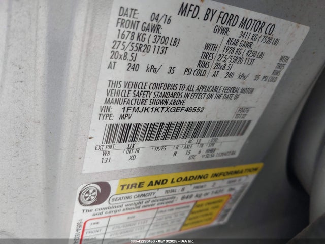 1FMJK1KTXGEF46552 Ford gtdi