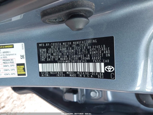 5YFB4MDE2RP108343 Toyota COROLLA LE