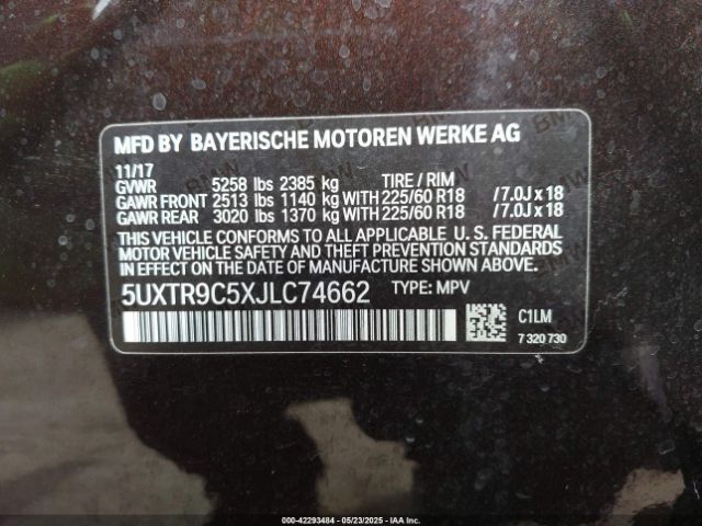 5UXTR9C5XJLC74662 BMW X3 Xdrive30i